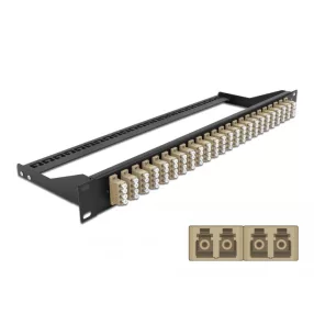   Delock 19  száloptikás csatlakozó panel 24 portos LC Quad bézs (DL-43400)