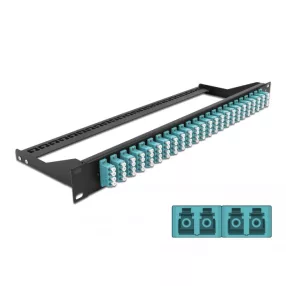   Delock 19  száloptikás csatlakozó panel 24 portos LC Quad vízkék (DL-43401)
