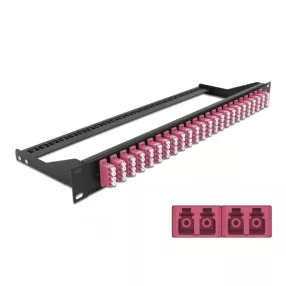   Delock 19  száloptikás csatlakozó panel 24 portos LC Quad ibolya (DL-43403)
