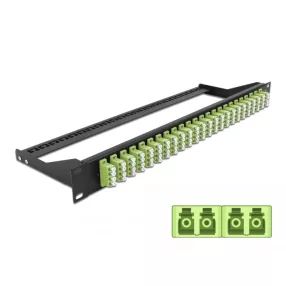   Delock 19  száloptikás csatlakozó panel 24 portos LC Quad citromzöld (DL-43404)