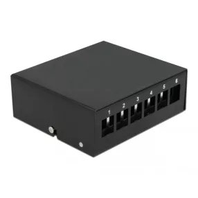 Delock Fekete 6 portos Keystone próbapanel (DL-43411)