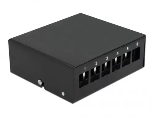 Delock Fekete 6 portos Keystone próbapanel (DL-43411)