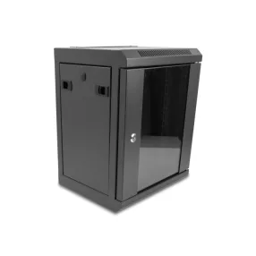   Delock 10  hálózati szekrény üvegajtóval 8U fekete (DL-43418)
