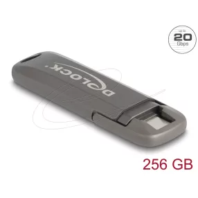   Delock USB 20 Gbps USB-C  Pendrive 256 GB, olvasási sebesség: 1980 MB/s - fém ház (DL-54012)