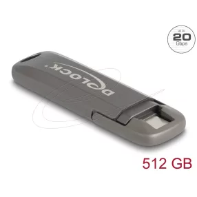   Delock USB 20 Gbps USB-C  Pendrive 512 GB, olvasási sebesség: 1980 MB/s - fém ház (DL-54013)