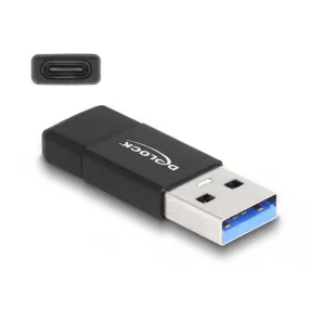   Delock USB 3.2 Gen 2 adapter A-típusú USB apa - USB Type-C  anya fekete (DL-60001)