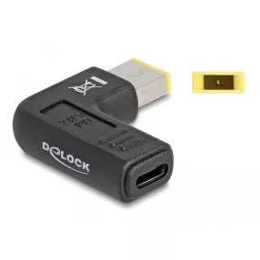   Delock Laptop töltőkábel adapter USB Type-C  anya - Lenovo 11,0 x 4,5 mm apa 90  fokban hajlított (DL-60003)