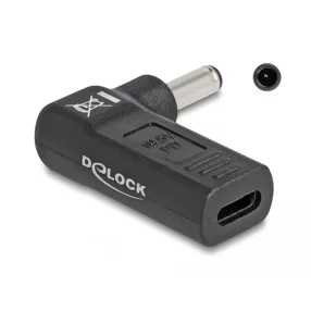   Delock Laptop töltőkábel adapter USB Type-C  anya - Dell 4,5 x 3,0 mm apa 90  fokban hajlított (DL-60007)