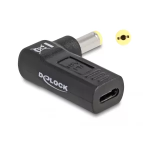   Delock Laptop töltőkábel adapter USB Type-C  anya - Acer 5,5 x 1,7 mm apa 90  fokban hajlított (DL-60009)