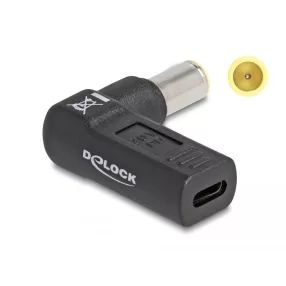   Delock Laptop töltőkábel adapter USB Type-C  anya - IBM 7,9 x 5,5 mm apa 90  fokban hajlított (DL-60012)