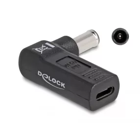   Delock Laptop töltőkábel adapter USB Type-C  anya - Sony 6,0 x 4,3 mm apa 90  fokban hajlított (DL-60014)
