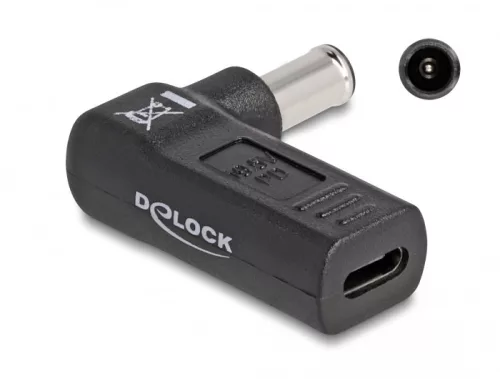 Delock Laptop töltőkábel adapter USB Type-C  anya - Sony 6,0 x 4,3 mm apa 90  fokban hajlított (DL-60014)