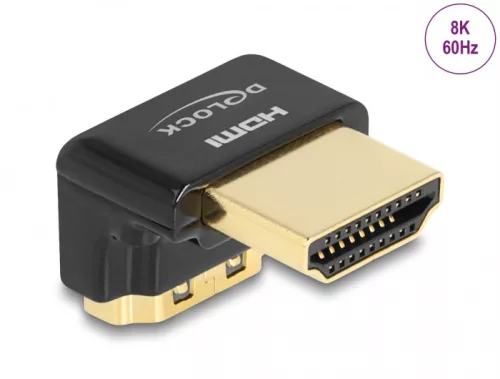 Delock HDMI adapter apa - anya 90 fok lefelé néző csatlakozódugóval 8K 60 Hz fém (DL-60016)