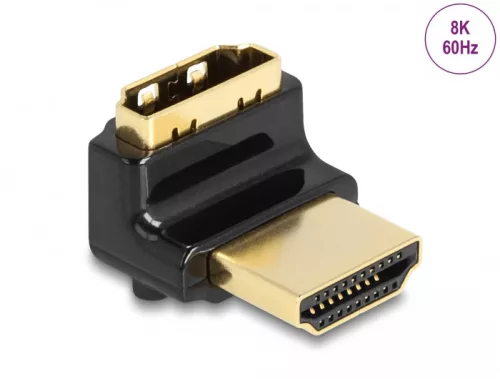 Delock HDMI adapter apa - anya 90 fok felfelé néző csatlakozódugóval 8K 60 Hz fém (DL-60017)