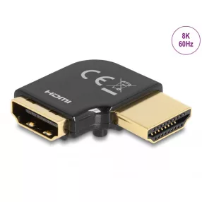   Delock HDMI adapter apa - anya 90 fok balra hajlítva 8K 60 Hz fém (DL-60018)