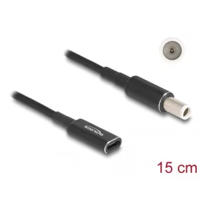   Delock Laptop töltőkábel adapterkábel USB Type-C anya - Dell 7,4 x 5,0 mm apa 15 cm (DL-60037)