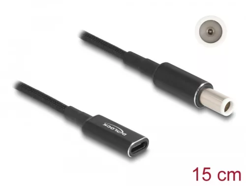 Delock Laptop töltőkábel adapterkábel USB Type-C anya - Dell 7,4 x 5,0 mm apa 15 cm (DL-60037)