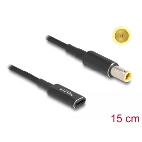   Delock Laptop töltőkábel adapterkábel USB Type-C anya - IBM 7,9 x 5,5 mm apa 15 cm (DL-60041)