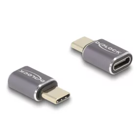   Delock USB Adapter 40 Gbps USB Type-C  PD 3.0 100 W csatlakozódugóval - csatlakozóhüvellyel, portkímélővel 8K 60 Hz fém (DL-60046)