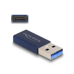   Delock USB 10 Gbps adapter A-típusú USB apa - USB Type-C  aktív anya kék (DL-60049)