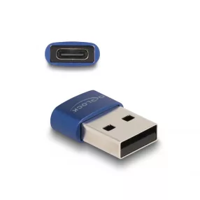   Delock USB 2.0 adapter A-típusú USB apa - USB Type-C  anya kék (DL-60051)