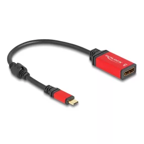   Delock USB Type-C  - DisplayPort adapter (DP Alt Mode) 8K 30 Hz-hez HDR funkcióval piros (DL-60052)