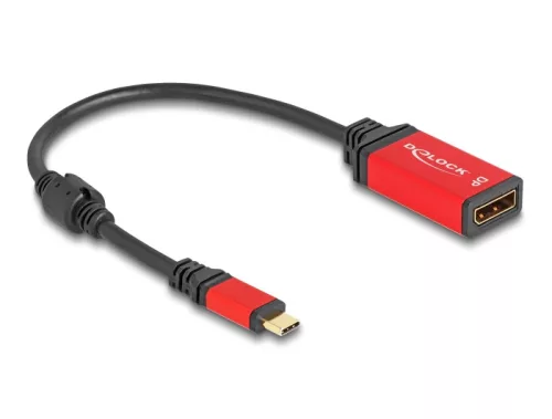 Delock USB Type-C  - DisplayPort adapter (DP Alt Mode) 8K 30 Hz-hez HDR funkcióval piros (DL-60052)