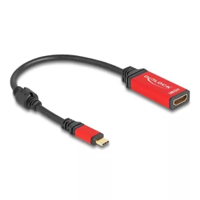   Delock USB Type-C  - HDMI adapter (DP Alt Mode) 8K 60 Hz-hez HDR funkcióval piros (DL-60053)
