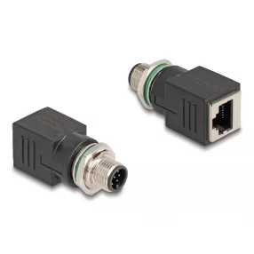   Delock M12 adapter A-kódolt 8 tűs apa - RJ45 anya egyenes (DL-60063)