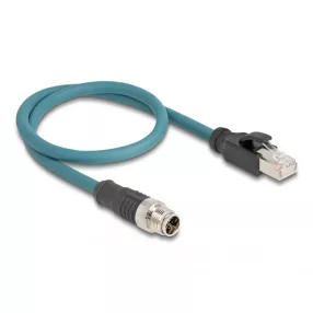   Delock M12 adapter kábel X-kódolt 8 tűs apa - RJ45 apa 50 cm (DL-60077)