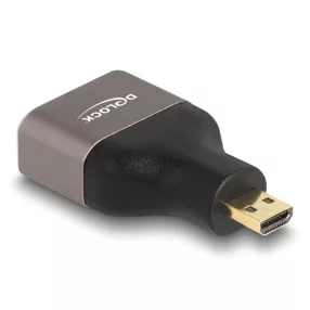  Delock HDMI adapter Micro-D apa - A anya 8K 60 Hz szürke fém (DL-60079)