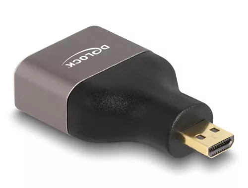 Delock HDMI adapter Micro-D apa - A anya 8K 60 Hz szürke fém (DL-60079)