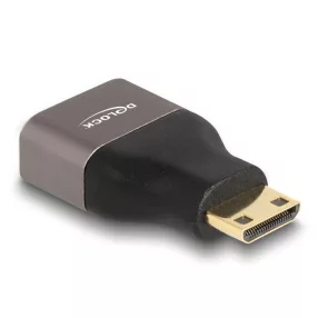   Delock HDMI adapter Mini-C apa - A anya 8K 60 Hz szürke fém (DL-60080)