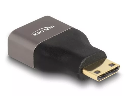 Delock HDMI adapter Mini-C apa - A anya 8K 60 Hz szürke fém (DL-60080)