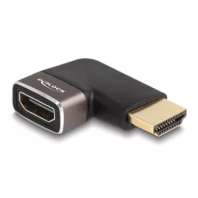   Delock HDMI adapter apa - anya 90  balra hajlítva 8K 60 Hz szürke fém (DL-60082)