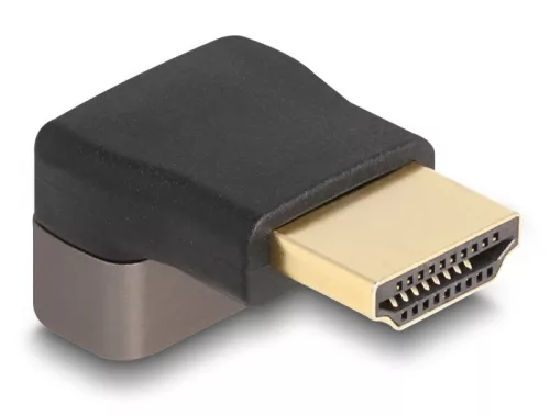 Delock HDMI adapter apa - anya 90  felfelé néző csatlakozódugóval 8K 60 Hz szürke fém (DL-60083)