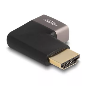   Delock HDMI adapter apa - anya 90  jobbra hajlítva 8K 60 Hz szürke fém (DL-60084)
