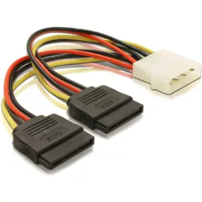   Delock 2 db 15 tűs SATA HDD   4 tűs apa (Molex) hálózati kábel, 16 cm (DL-60102)