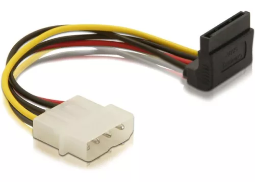 Delock 15 tűs SATA HDD (derékszögű) - 4 tűs apa (Molex) hálózati kábel, 11,8cm/15 cm (DL-60104)