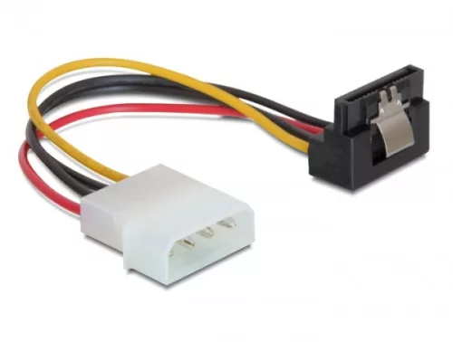Delock SATA HDD (fém kapoccsal, derékszögű)   4 tűs Molex (apa) hálózati kábel (DL-60121)