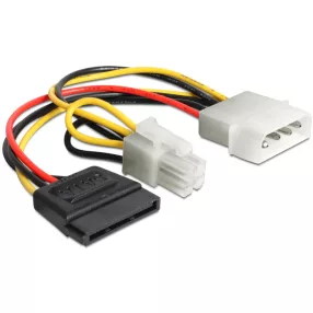   Delock tápkábel Molex 4 pinen apa > SATA 15 pines anya + P4 apa (DL-60127)