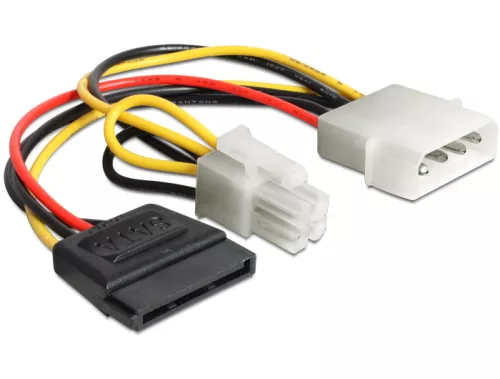 Delock tápkábel Molex 4 pinen apa > SATA 15 pines anya + P4 apa (DL-60127)