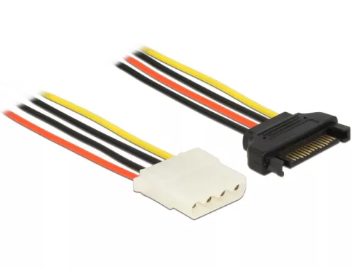 Delock tápkábel sata 15 tűs apa > 4 tűs anya 50 cm (DL-60137)