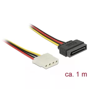   Delock tápkábel SATA 15 tűs anya > 4 tűs anya 100 cm (DL-60140)