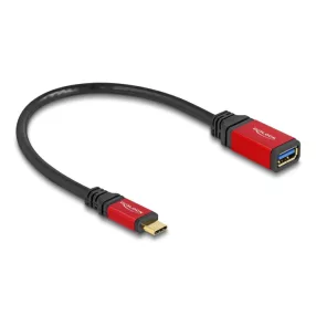   Delock USB 10 Gbps adapter USB Type-C  apa - USB A-típusú hüvely 15 cm piros fém (DL-60172)