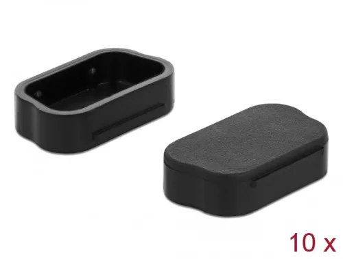 Delock 10 db. fekete borítás por ellen Sub-D 9 / Sub-D 15 apákhoz (DL-60173)