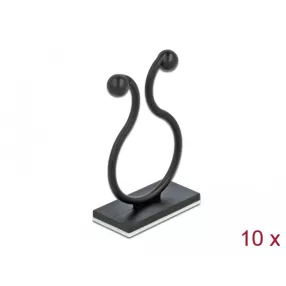   Delock Természetes kábel kötegelő öntapadó fekete 10 db (DL-60176)