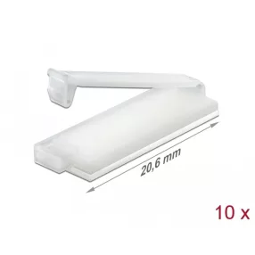  Delock Természetes színű öntapadós kábeltartó zárócsattal 10 db (DL-60181)