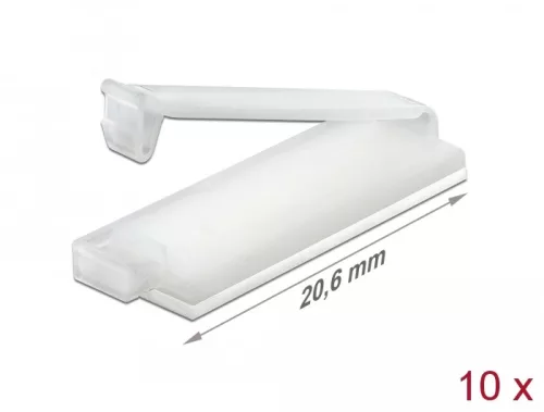 Delock Természetes színű öntapadós kábeltartó zárócsattal 10 db (DL-60181)
