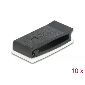 Delock Kábeltartó zárócsattal fekete 10 db (DL-60185)